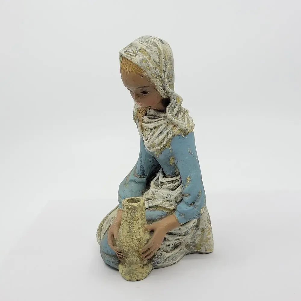 Girl with Vase Borzo Stone Sculpture Figurine Made in Holland